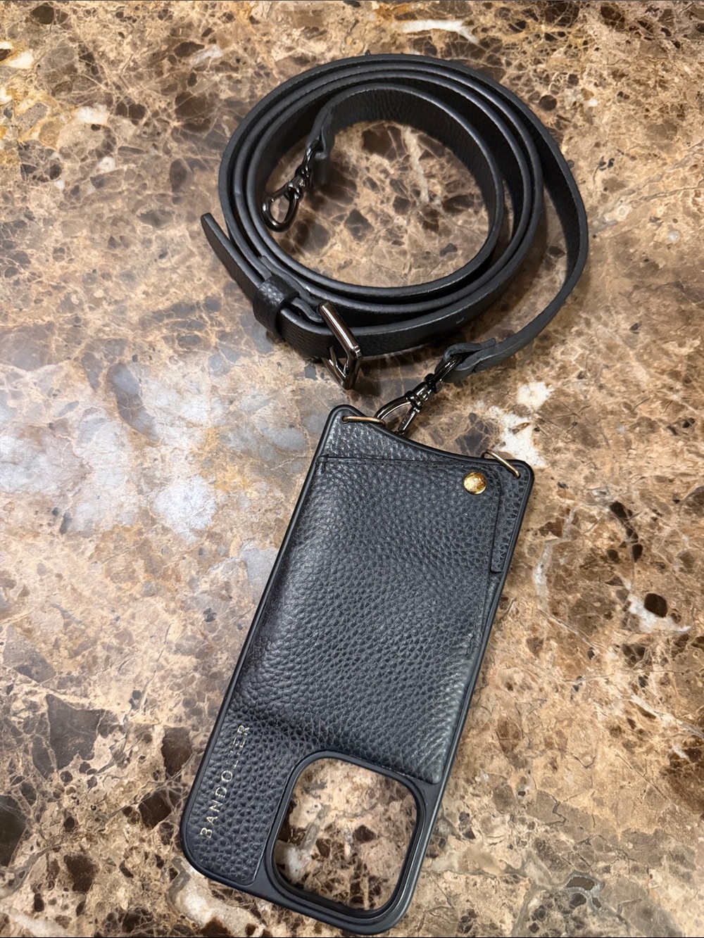 Bandolier Black iPhone 16 Pro Case with Strap Anchors